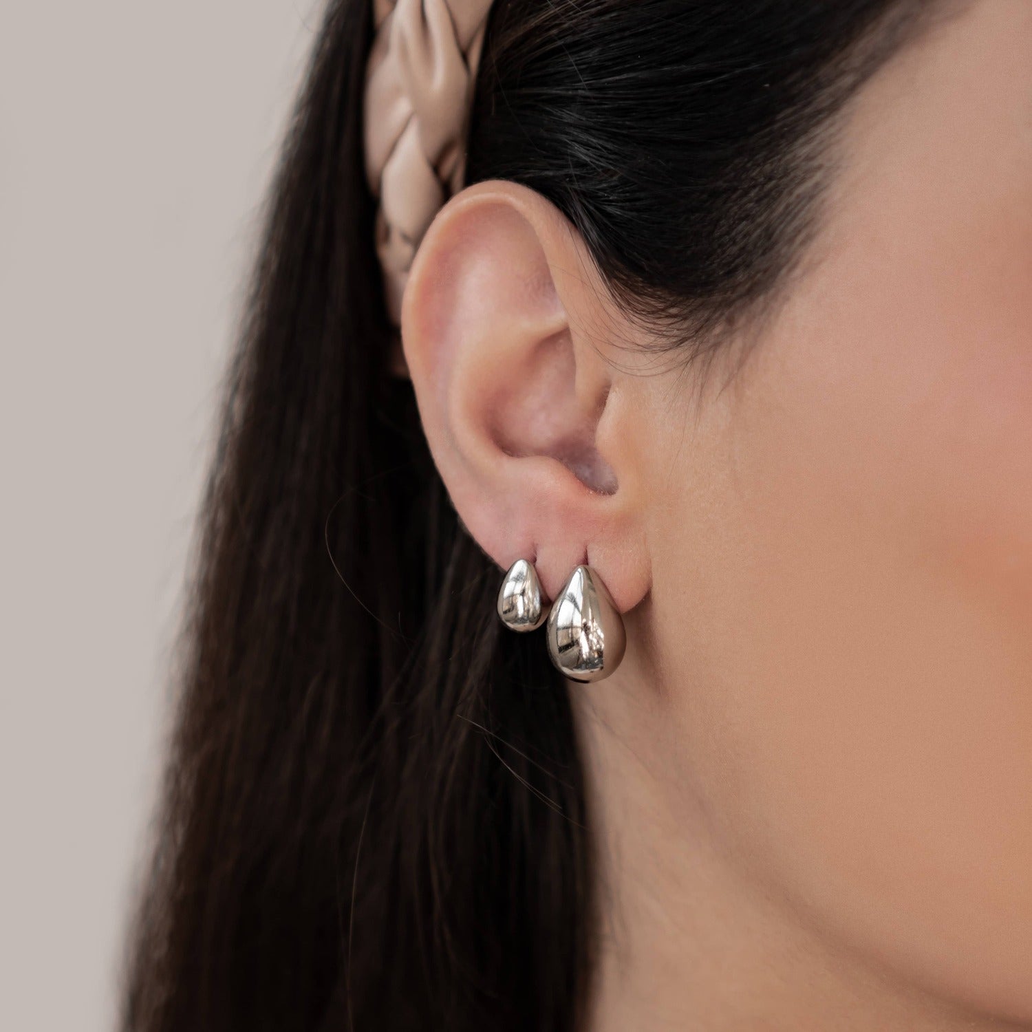 Mini Dome Hoop Earrings Stainless Steel